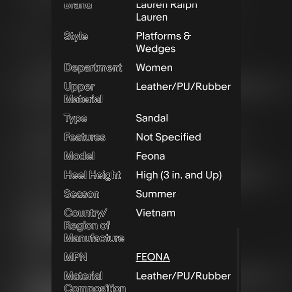 NIB Lauren Ralph Lauren Feona Leather Platform Sandals Shoes - Picture 7 of 8